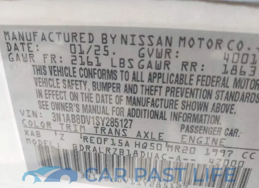 3N1AB8DV1SY285127# 9