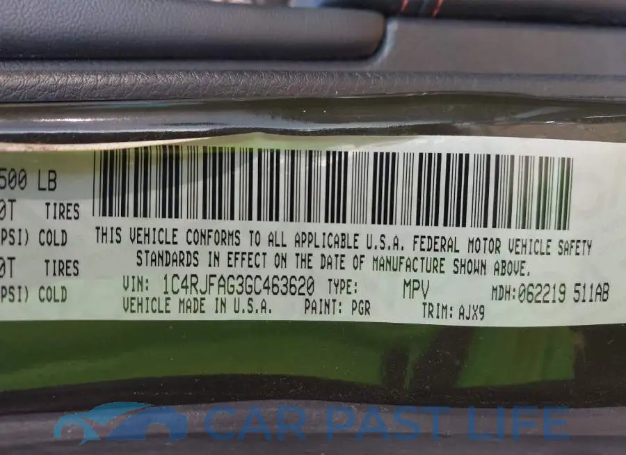 1C4RJFAG3GC463620# 9