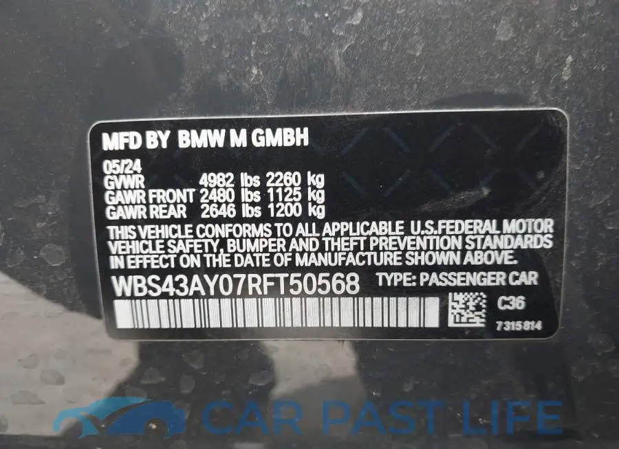 WBS43AY07RFT50568# 9