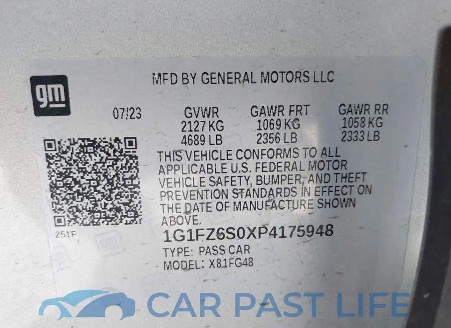 1G1FZ6S0XP4175948# 9