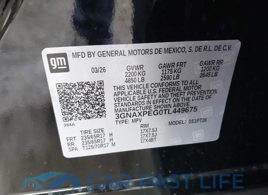 3GNAXPEG0TL449675# 9