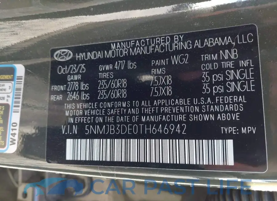 5NMJB3DE0TH646942# 9