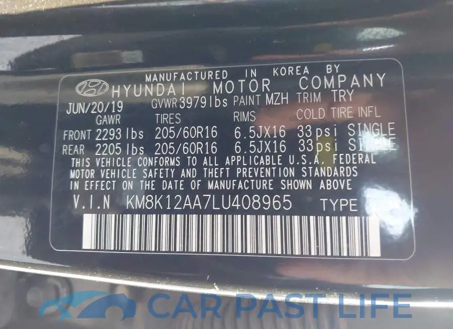 KM8K12AA7LU408965# 9