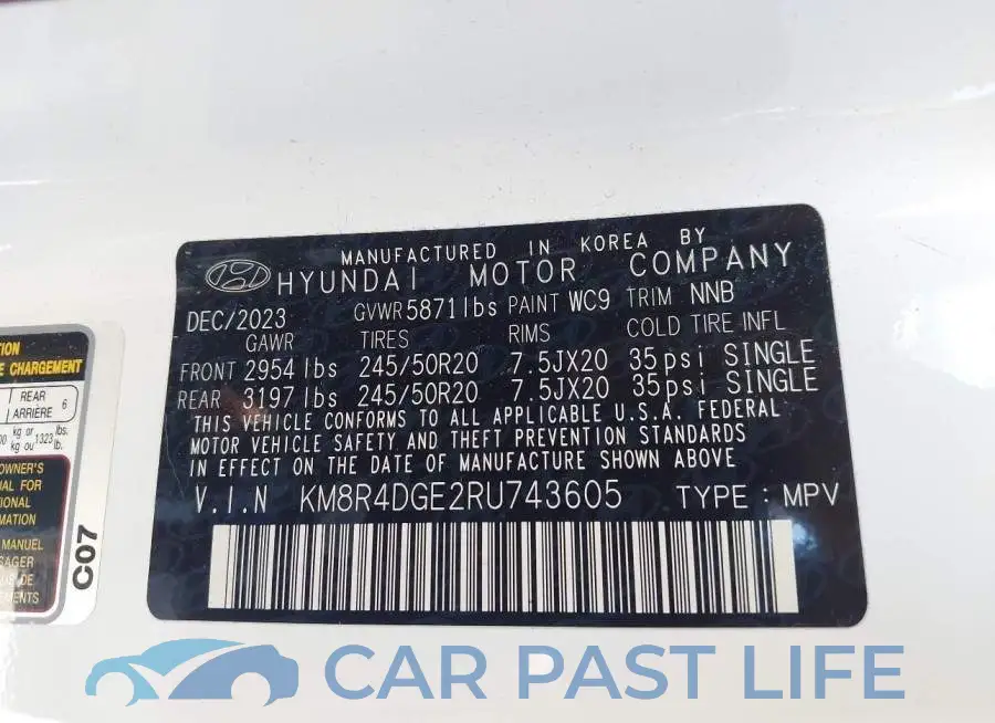 KM8R4DGE2RU743605# 9