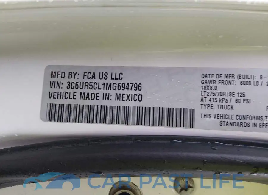 3C6UR5CL1MG694796# 9