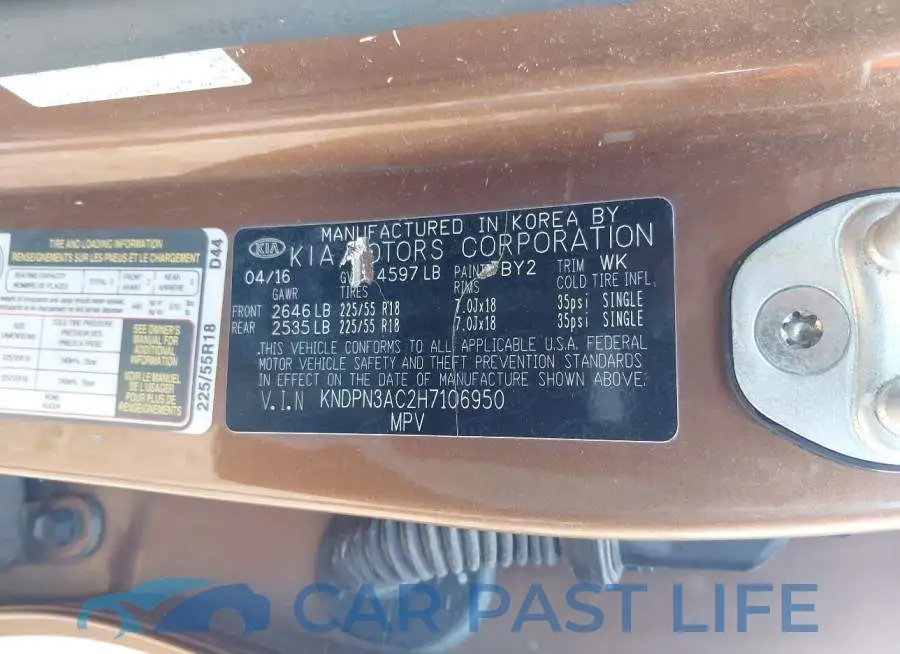 KNDPN3AC2H7106950# 9