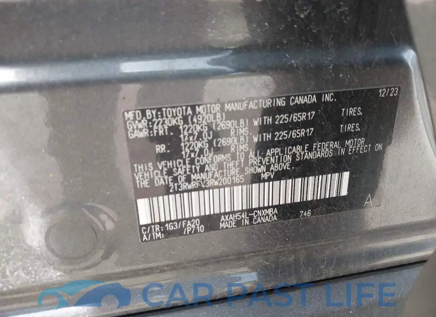 2T3RWRFV3RW200165# 9