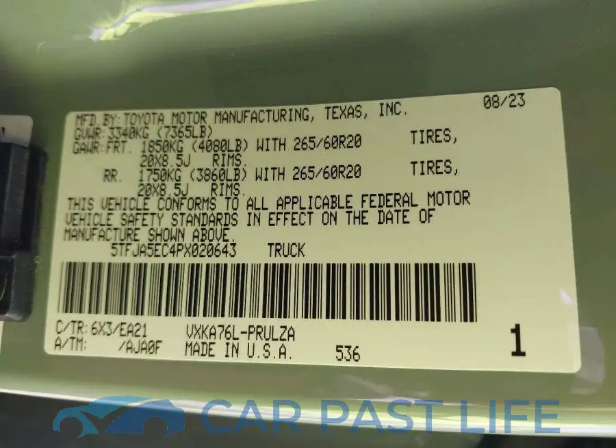 5TFJA5EC4PX020643# 9