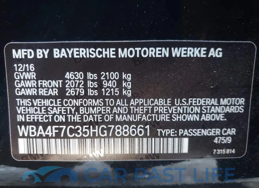 WBA4F7C35HG788661# 9