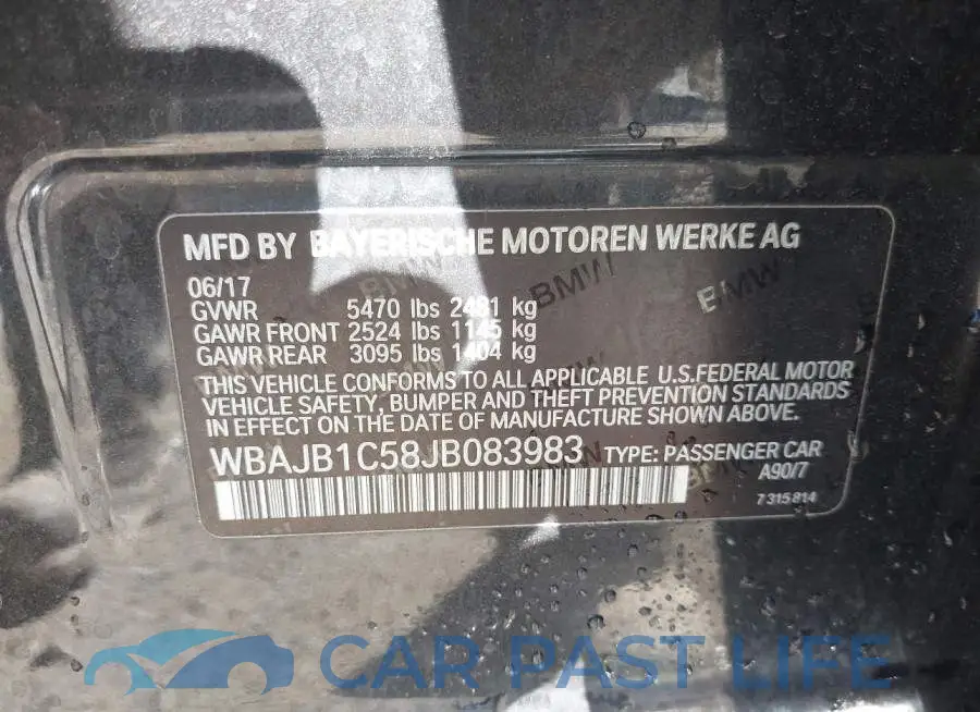 WBAJB1C58JB083983# 9