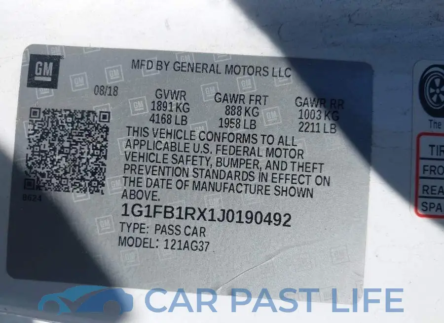 1G1FB1RX1J0190492# 9