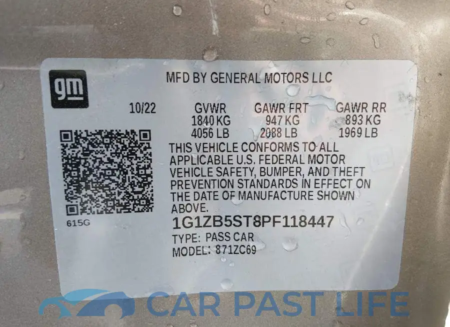 1G1ZB5ST8PF118447# 9