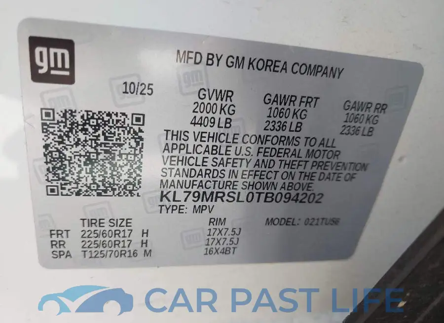 KL79MRSL0TB094202# 9