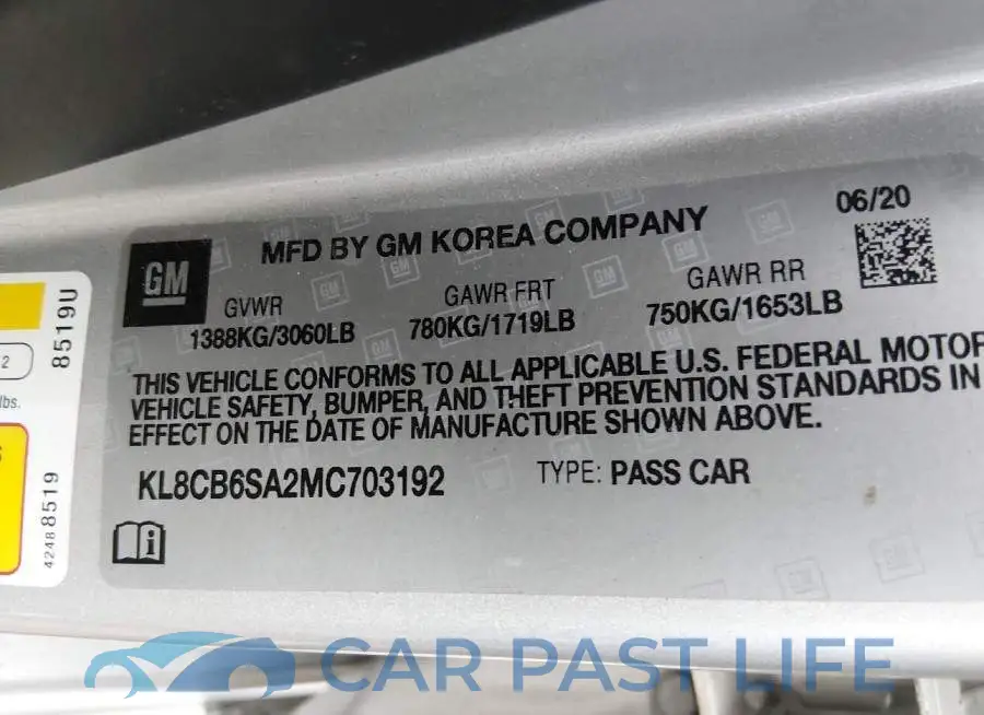 KL8CB6SA2MC703192# 9