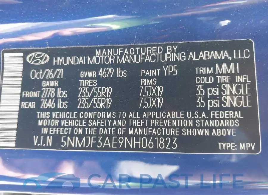 5NMJF3AE9NH061823# 9