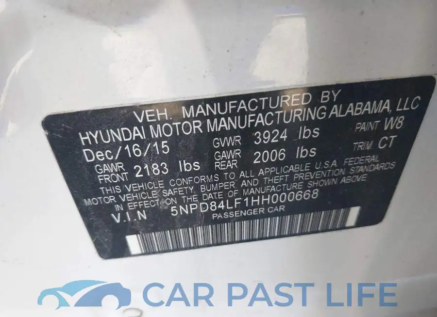 5NPD84LF1HH000668# 9