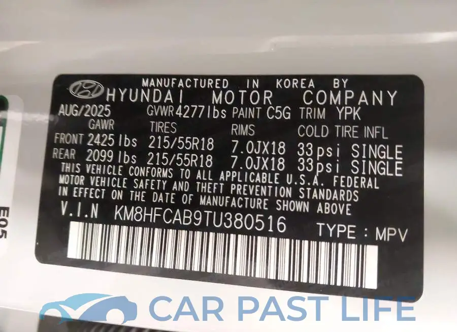 KM8HFCAB9TU380516# 9