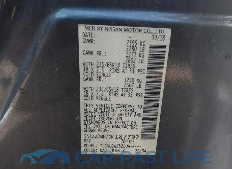 5N1AZ2MH7JN187792# 9