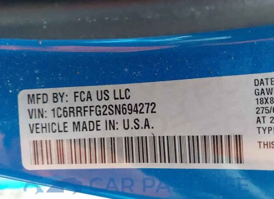 1C6RRFFG2SN694272# 9