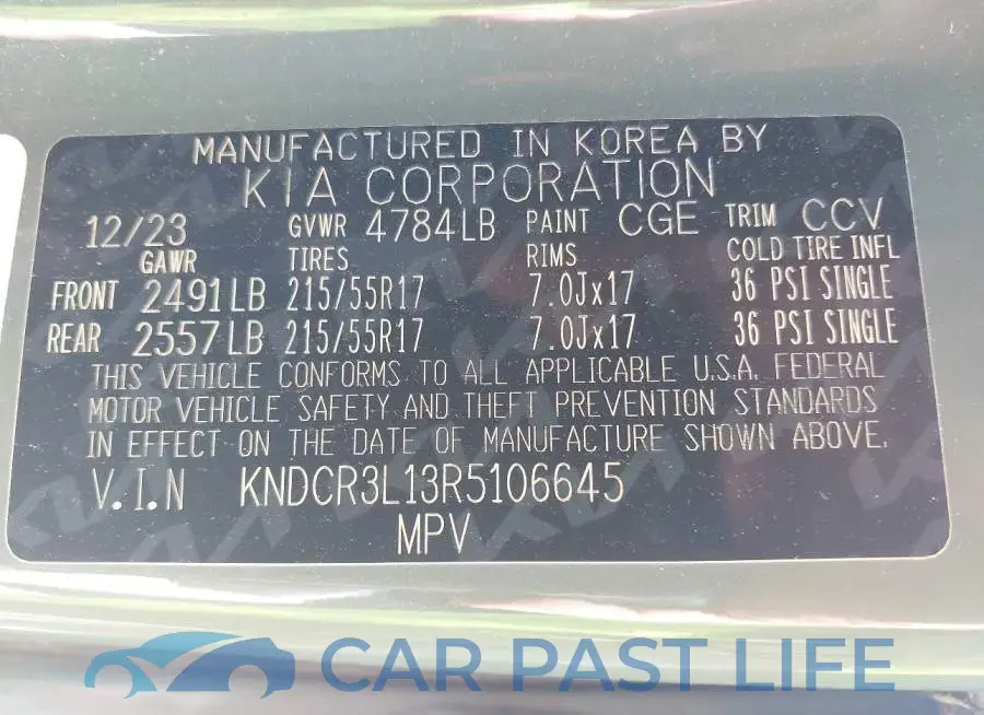 KNDCR3L13R5106645# 9