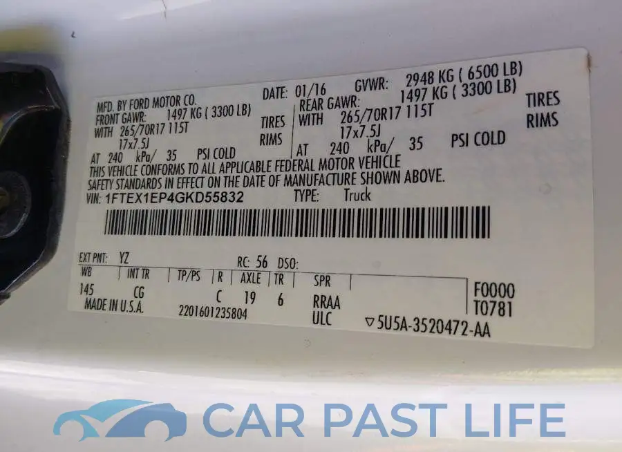 1FTEX1EP4GKD55832# 9