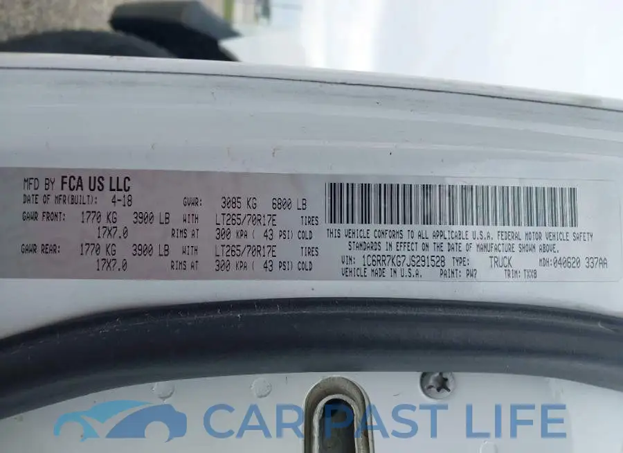 1C6RR7KG7JS291528# 9