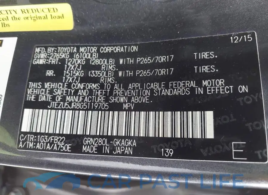 JTEZU5JR8G5119705# 9