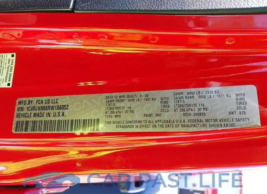 1C4RJXN68RW186052# 9