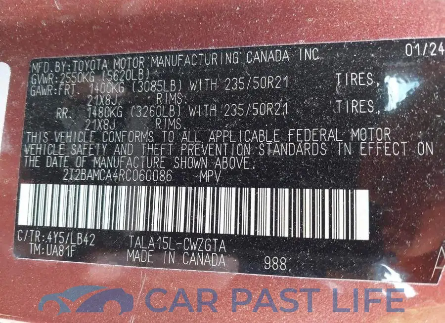 2T2BAMCA4RC060086# 9