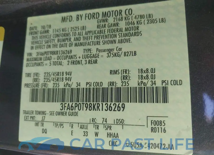 3FA6P0T98KR136269# 9