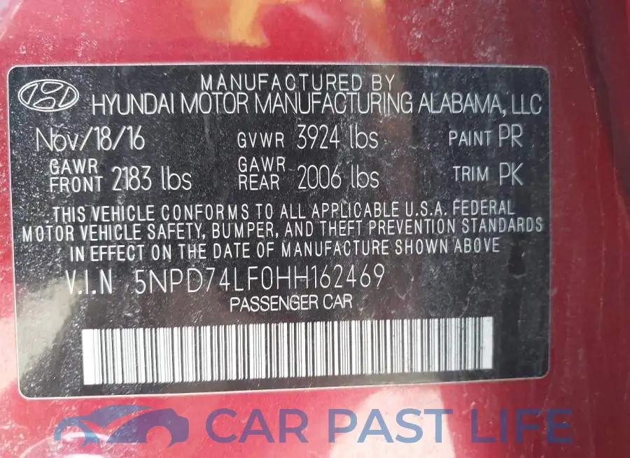 5NPD74LF0HH162469# 9