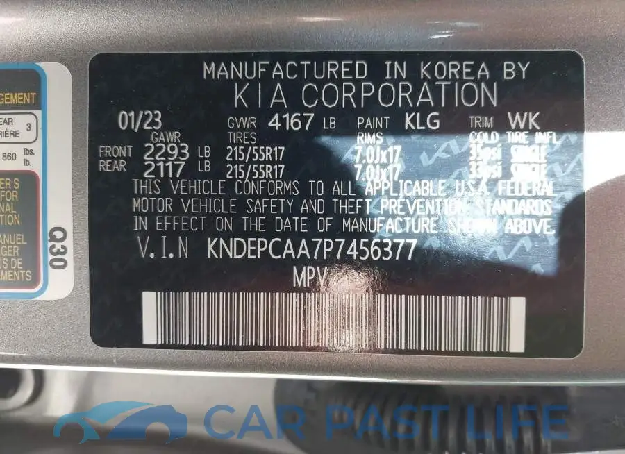 KNDEPCAA7P7456377# 9