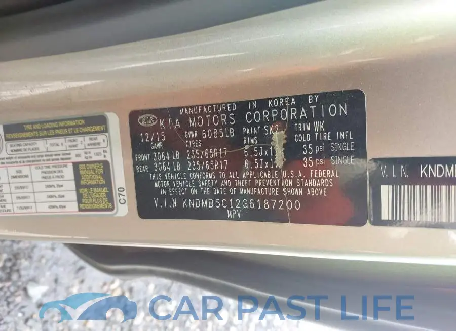 KNDMB5C12G6187200# 9
