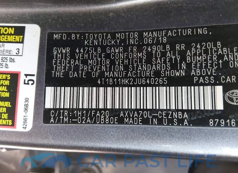 4T1B11HK2JU640265# 9