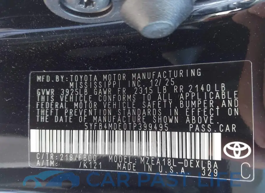 5YFB4MDE0TP399495# 9