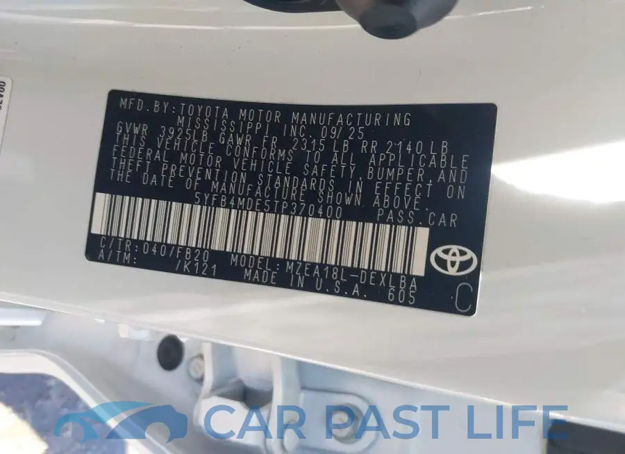 5YFB4MDE5TP370400# 9