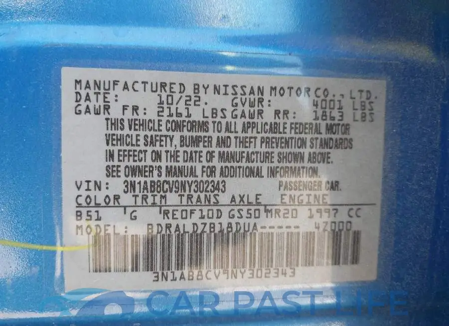 3N1AB8CV9NY302343# 9
