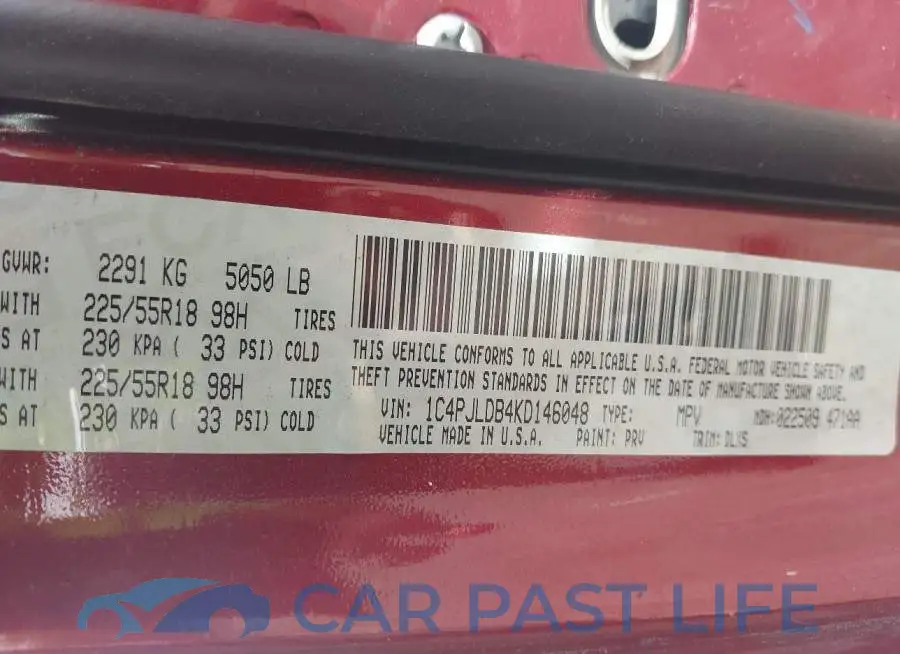 1C4PJLDB4KD146048# 9