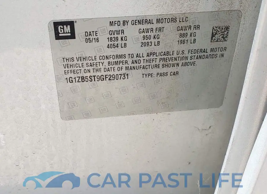 1G1ZB5ST9GF290731# 9