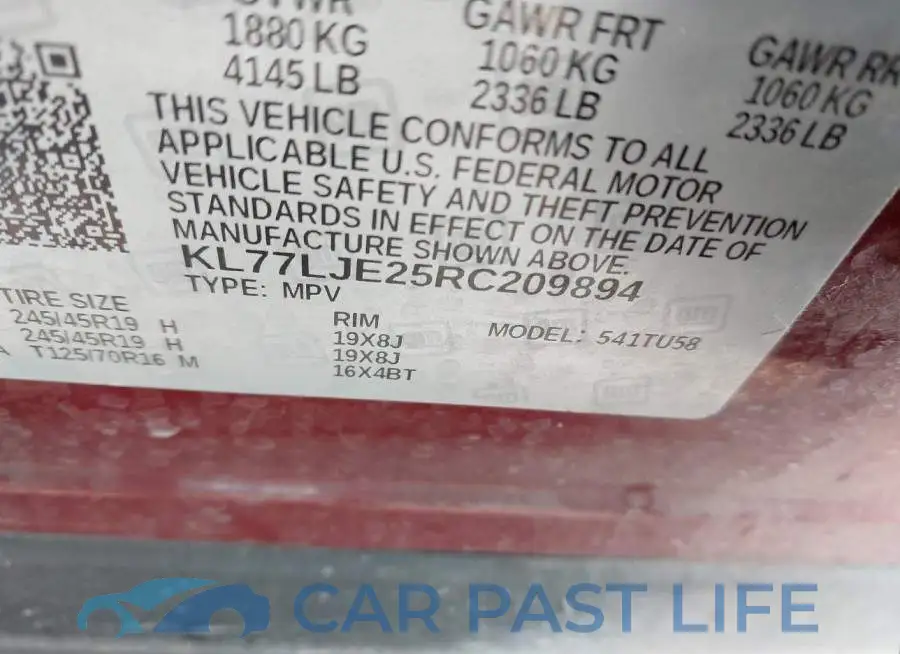 KL77LJE25RC209894# 9