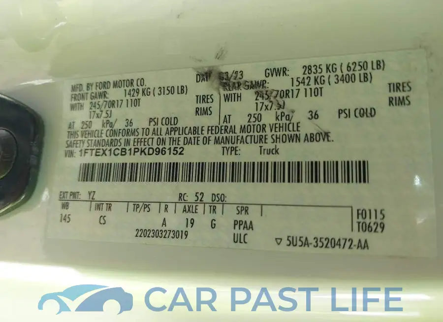 1FTEX1CB1PKD96152# 9