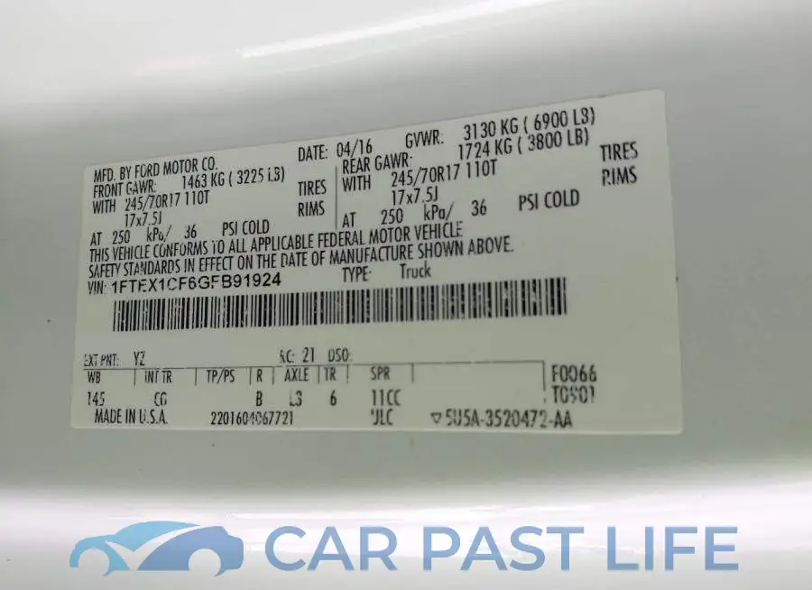1FTEX1CF6GFB91924# 9