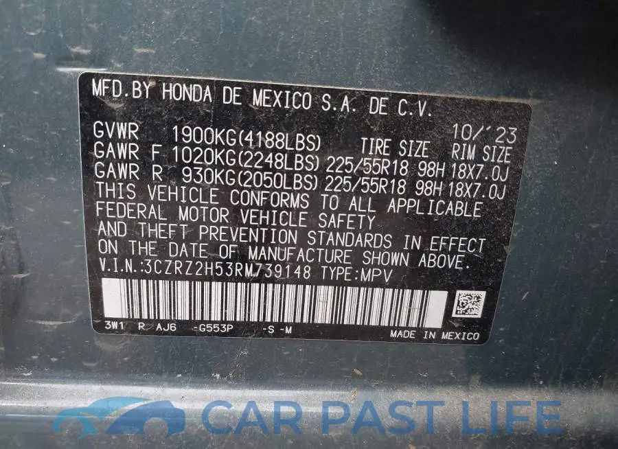 3CZRZ2H53RM739148# 9