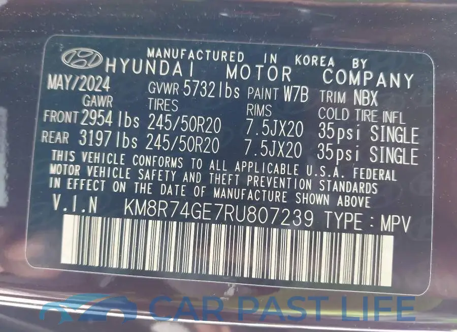 KM8R74GE7RU807239# 9