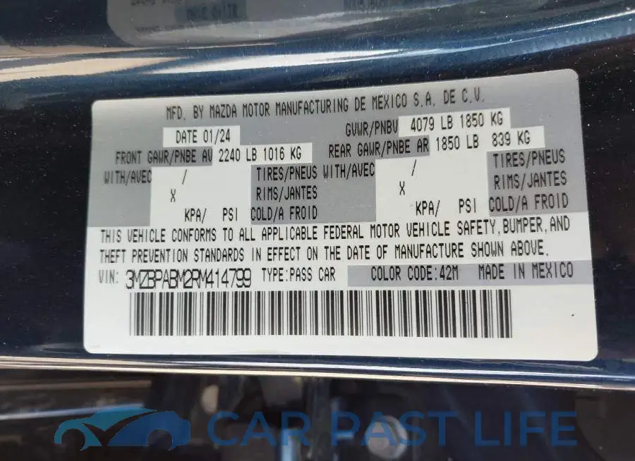 3MZBPABM2RM414799# 9