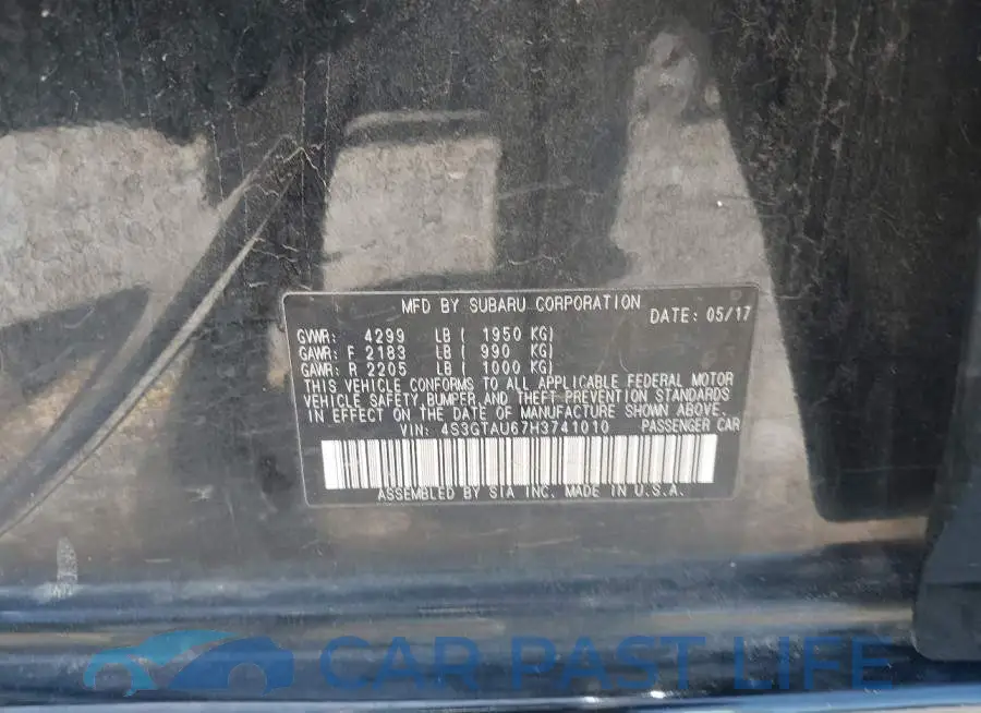 4S3GTAU67H3741010# 9