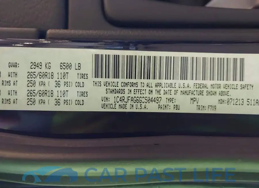 1C4RJFAG6GC504497# 9