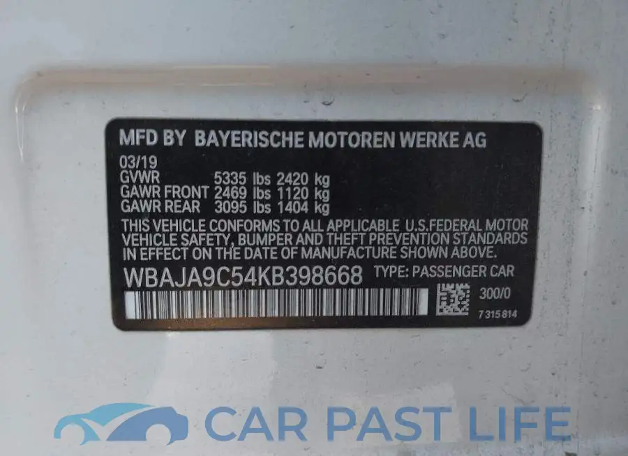 WBAJA9C54KB398668# 9