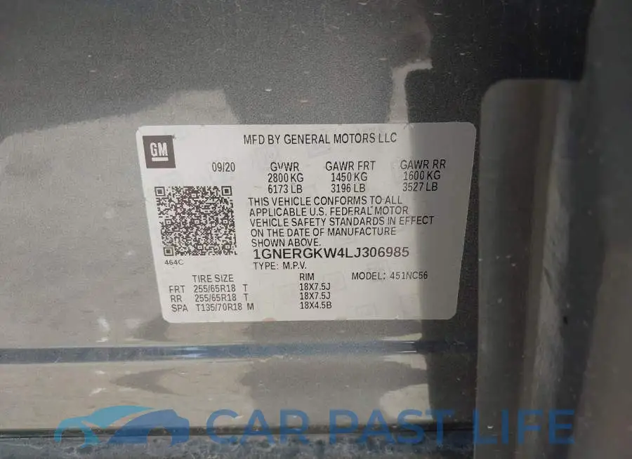 1GNERGKW4LJ306985# 9