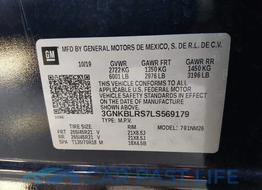 3GNKBLRS7LS569179# 9